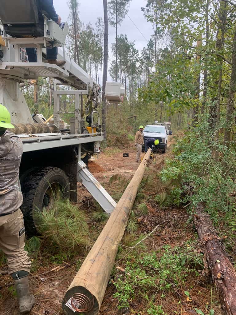 Installation of new power lines