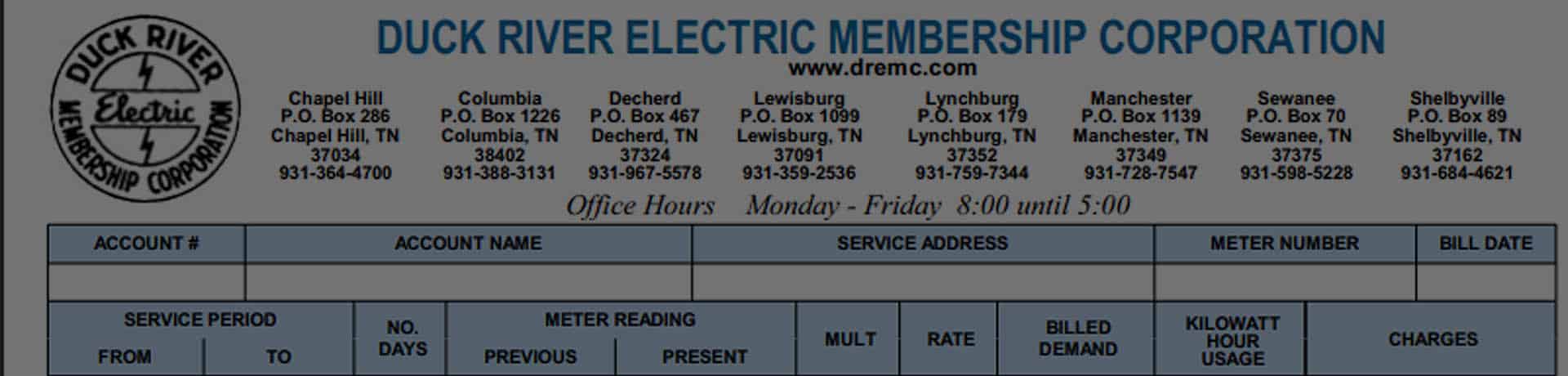 duck river electric bill pay
