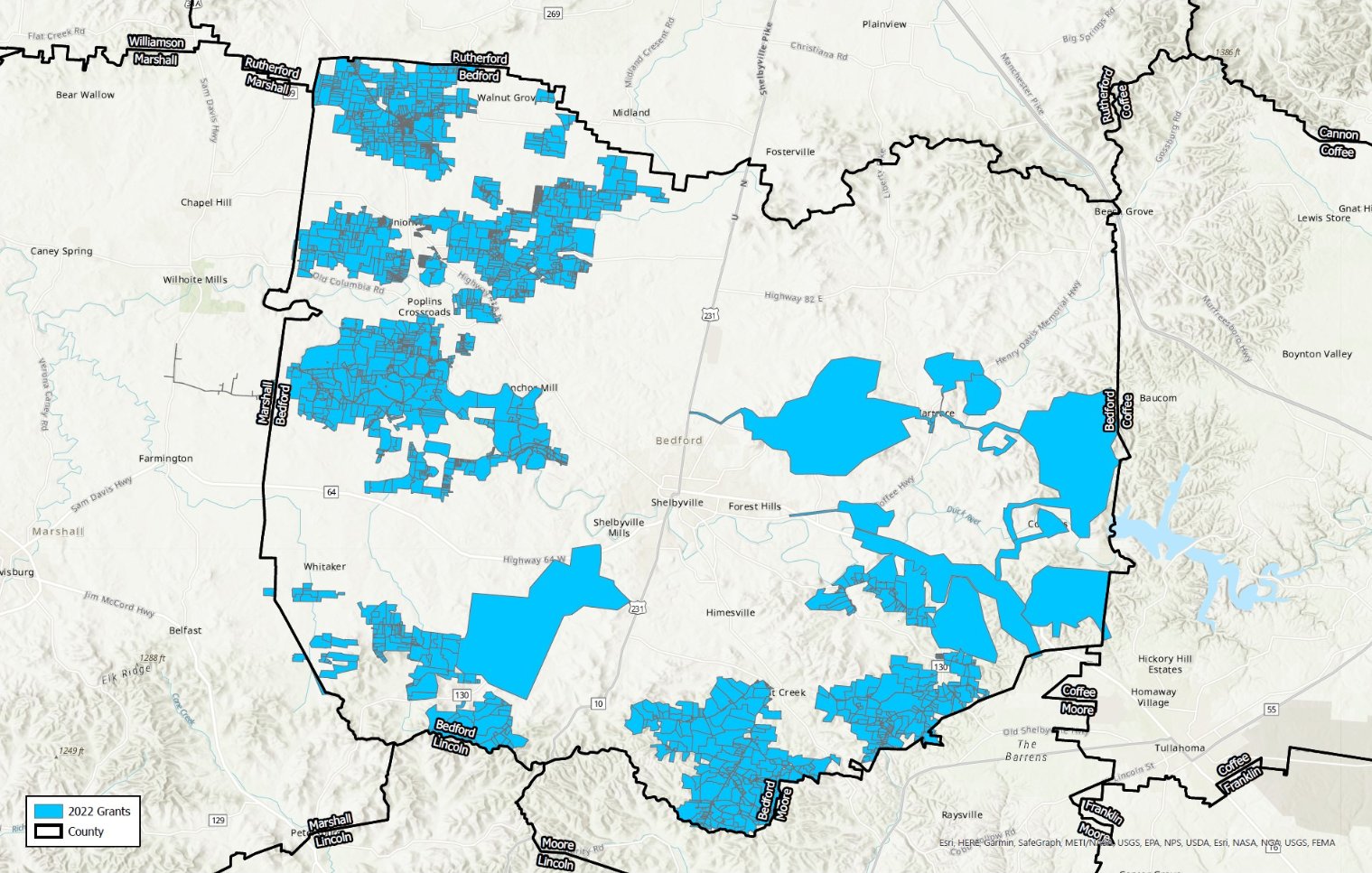 Project UNITE grant map 2022 United's map for expansion-2022 grant award