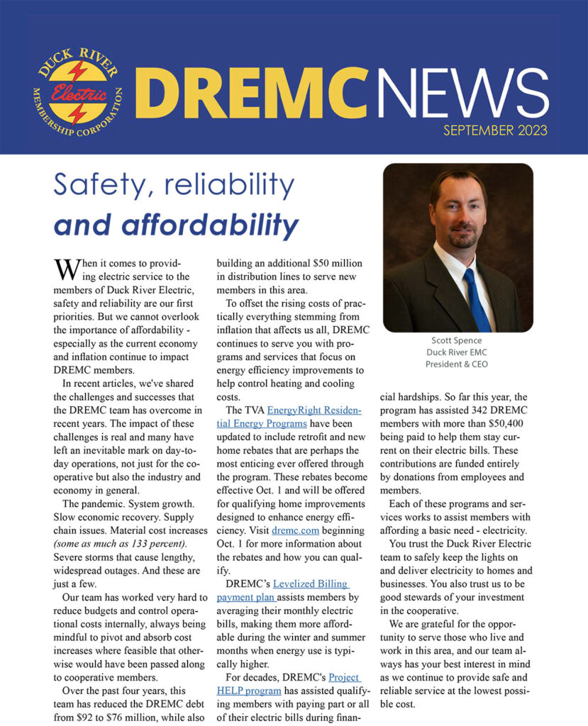 DREMC News Sept 2023 edition cover