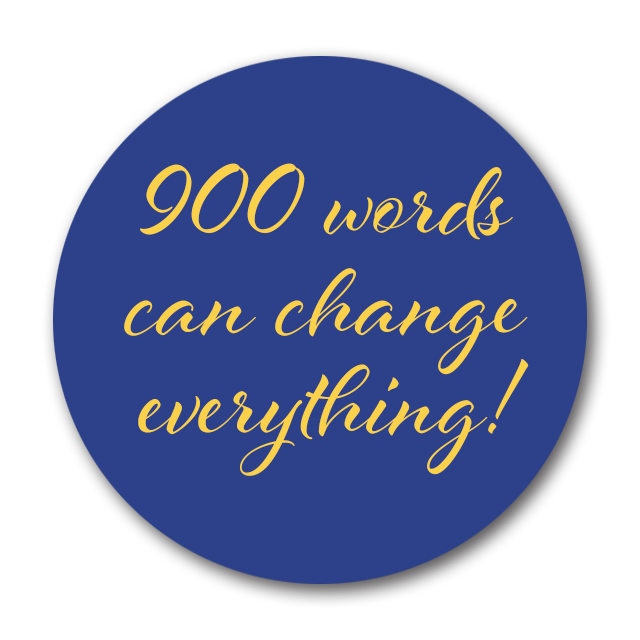 900 words can change everything graphic